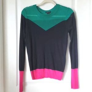 Ronson Knit Colorblock Fitted Sweater L